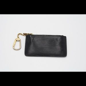 Louis Vuitton Black Epi Leather Noir Key Pouch (Authentic)